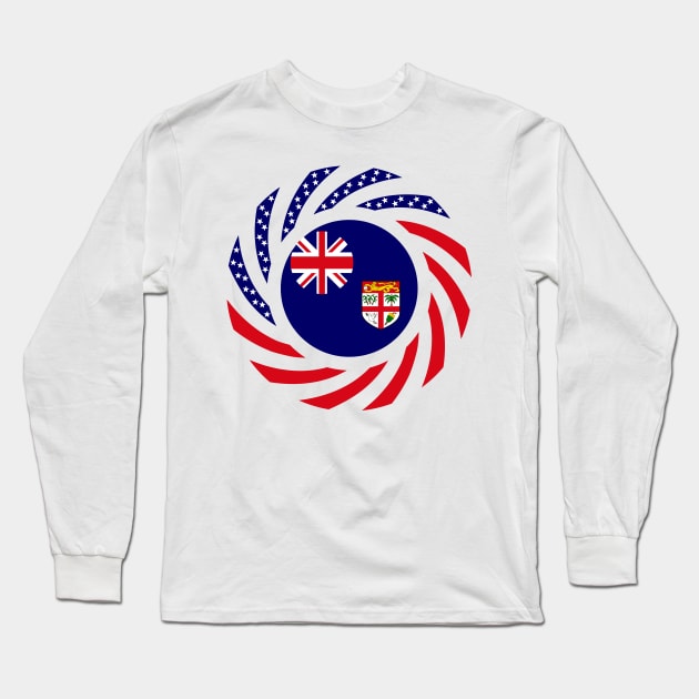 Fijian American Multinational Patriot Flag Series Long Sleeve T-Shirt by Village Values